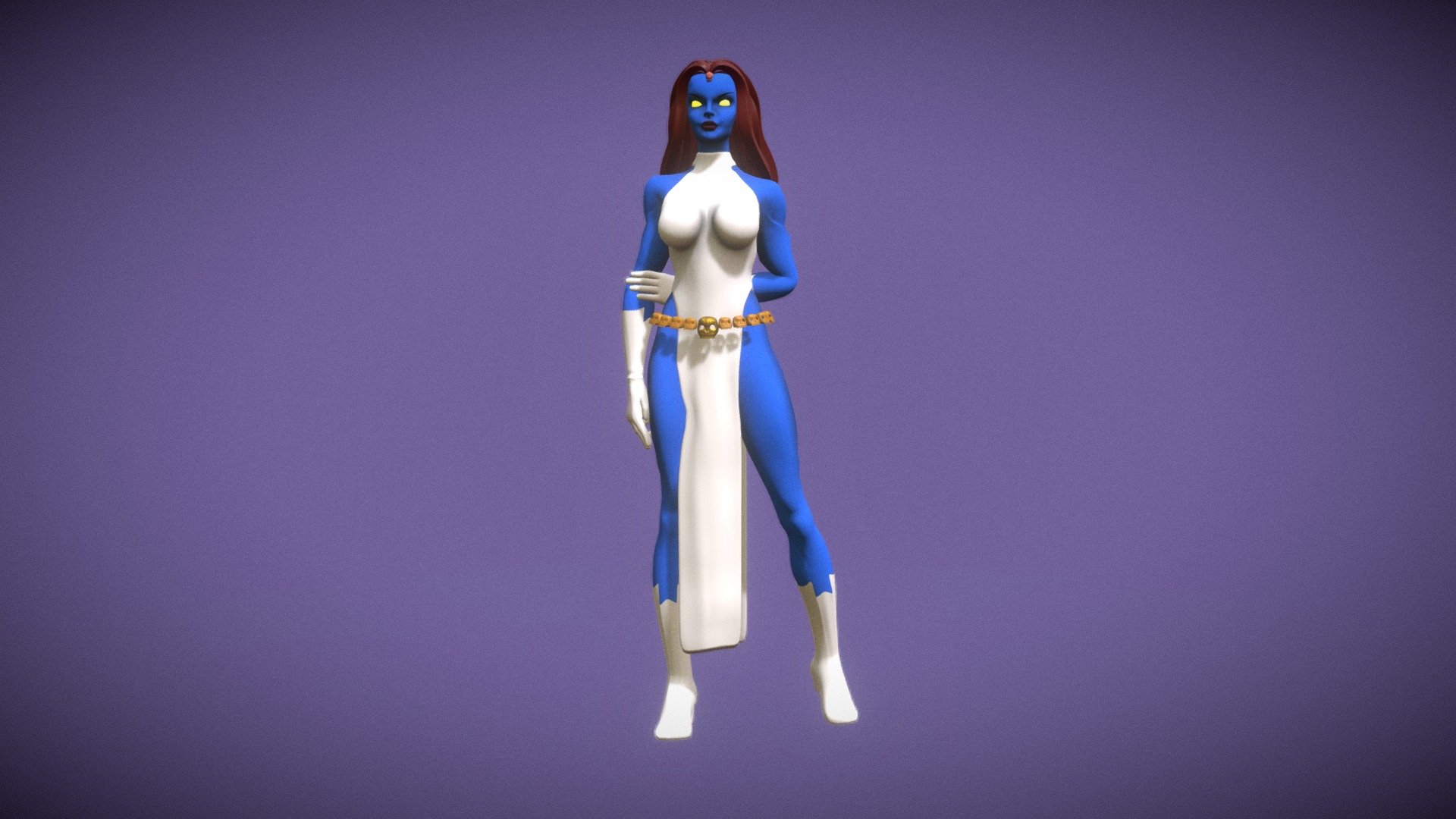 Mystique Fanart 

I wanted to create a moderately detailed model and went for the classic Marvel comic look of Mystique 3d model