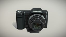 Olympus Stylus SZ15 compact digital camera still, photo, shoot, point, compact, shot, camera, held, hand-held, low-poly, 3d, low, poly, model, digital, simple, hand