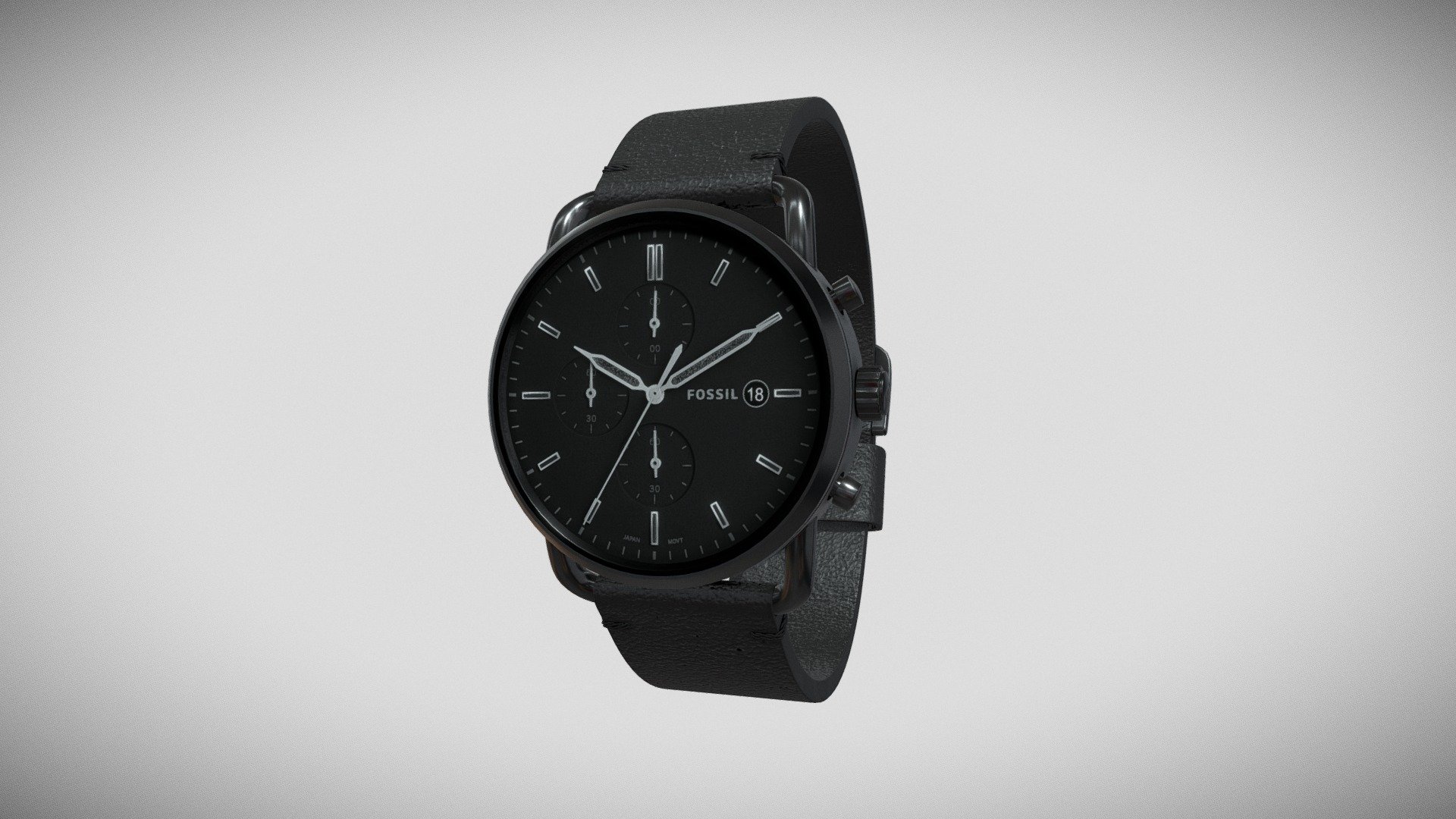 Fossil Men's Chronograph Commuter Black Leather Strap Watch 42mm
This is a lowpoly Watch 3D model, Ready to be used in your AR/VR or any metaverse projects 3d model