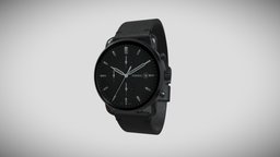 Fossil Chronograph Commuter Black Watch 42mm product, gadget, vr, ar, fossil, element3d, metaverse, videocopilot, 3d, lowpoly, cinema4d, watch, 3dmodel, chronograph-watch