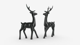 Decorative black reindeer games, statuette, toys, deer, mammal, decorative, stag, reindeer, statue, nature, wildlife, pair, 3d, art, pbr, animal, decoration, sculpture, black
