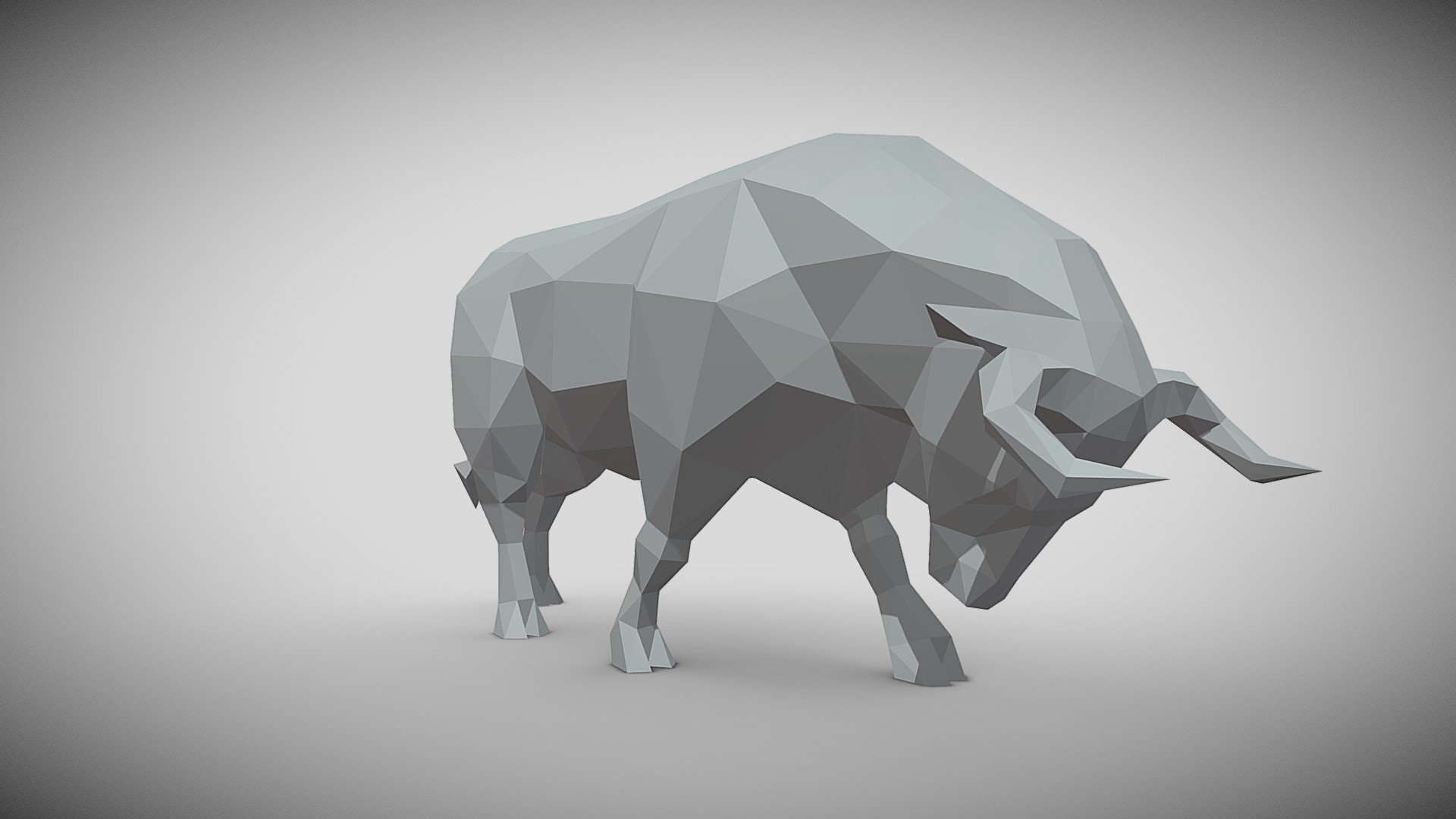 low poly model designed for papercraft - bull - Buy Royalty Free 3D model by borisklimov 3d model