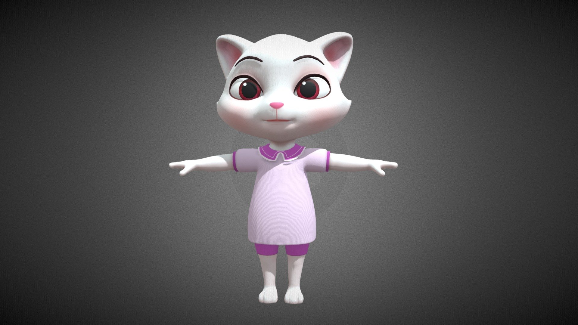 cartoon cat Anthropomorpha - Buy Royalty Free 3D model by tingting_er 3d model