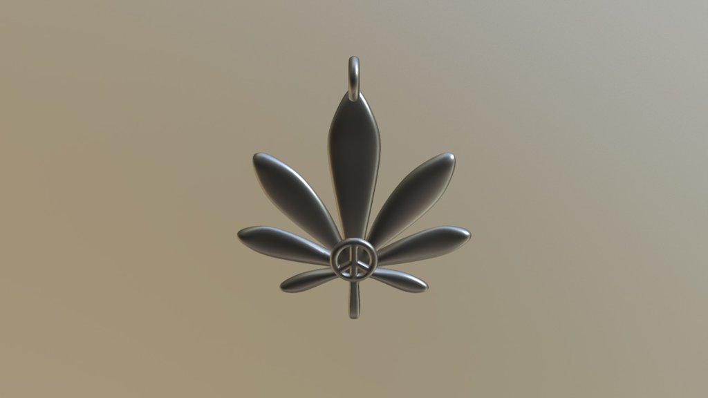 Cannabis Leaf Pendant - 3D model by Desert Daydreams (@DesertDaydreams) 3d model