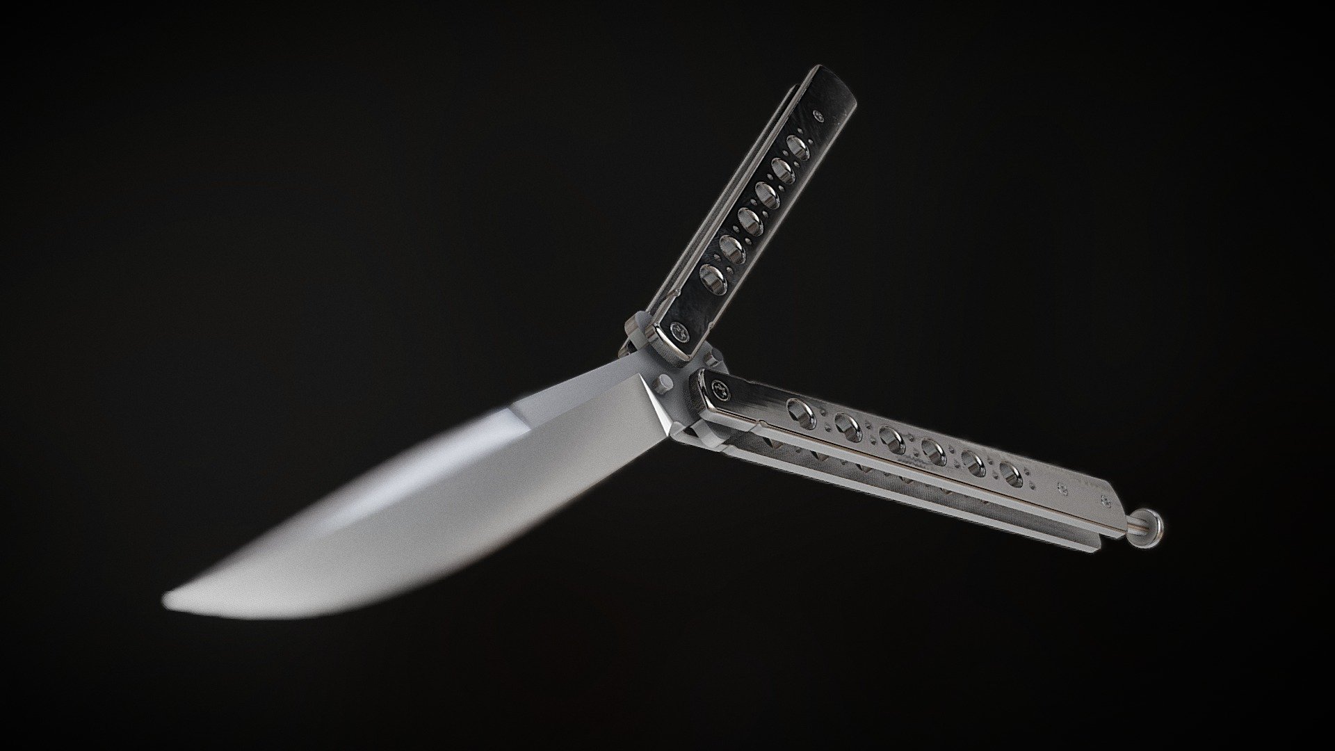 3D model of a balisong/butterfly knife, classic design full metal.
Original file made in Rhinoceros, included in the additional files (closed + open).

The most similar product is the Balisong Knife by SteelClaw:


https://www.militaryworldsrl.com/en/total-silver-butterfly-knife-in-440-stainless-steel-coly01/ - Classic Balisong Knife - Buy Royalty Free 3D model by Mario Falasca (@marfal) 3d model