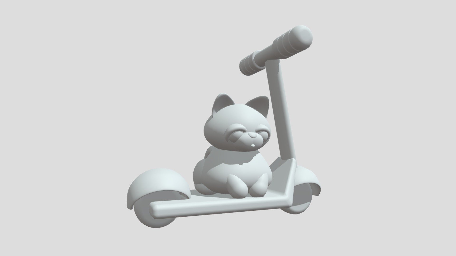 For a little bit of background, Scooter is a cat that hangs around my apartment complex. He's a chunky boy who loves attention. I decided to put lil Scooter on a scooter! - Scooter - 3D model by BridgetLongo 3d model