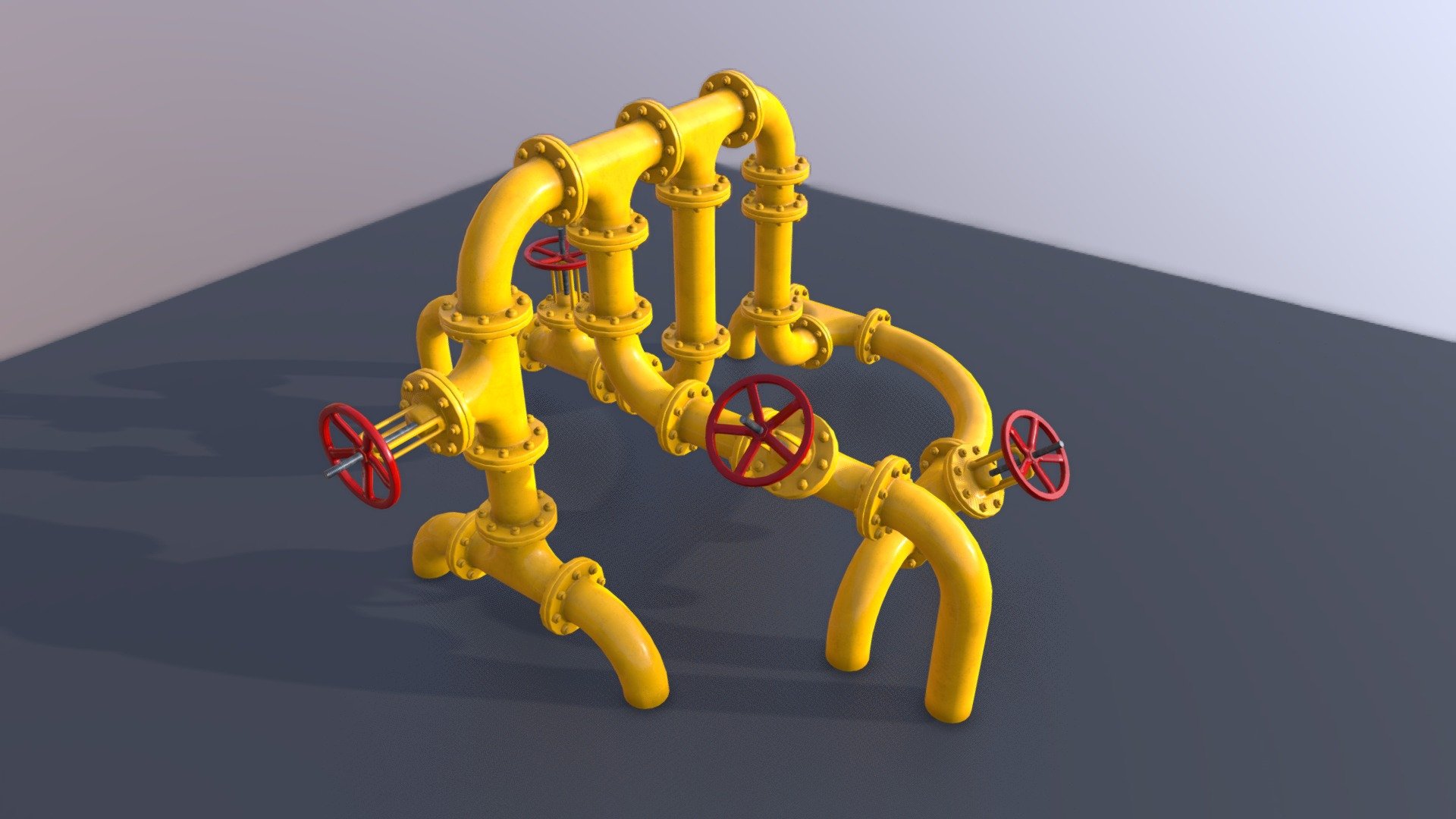 A modular set of Industrial pipes with PBR-textures 3d model