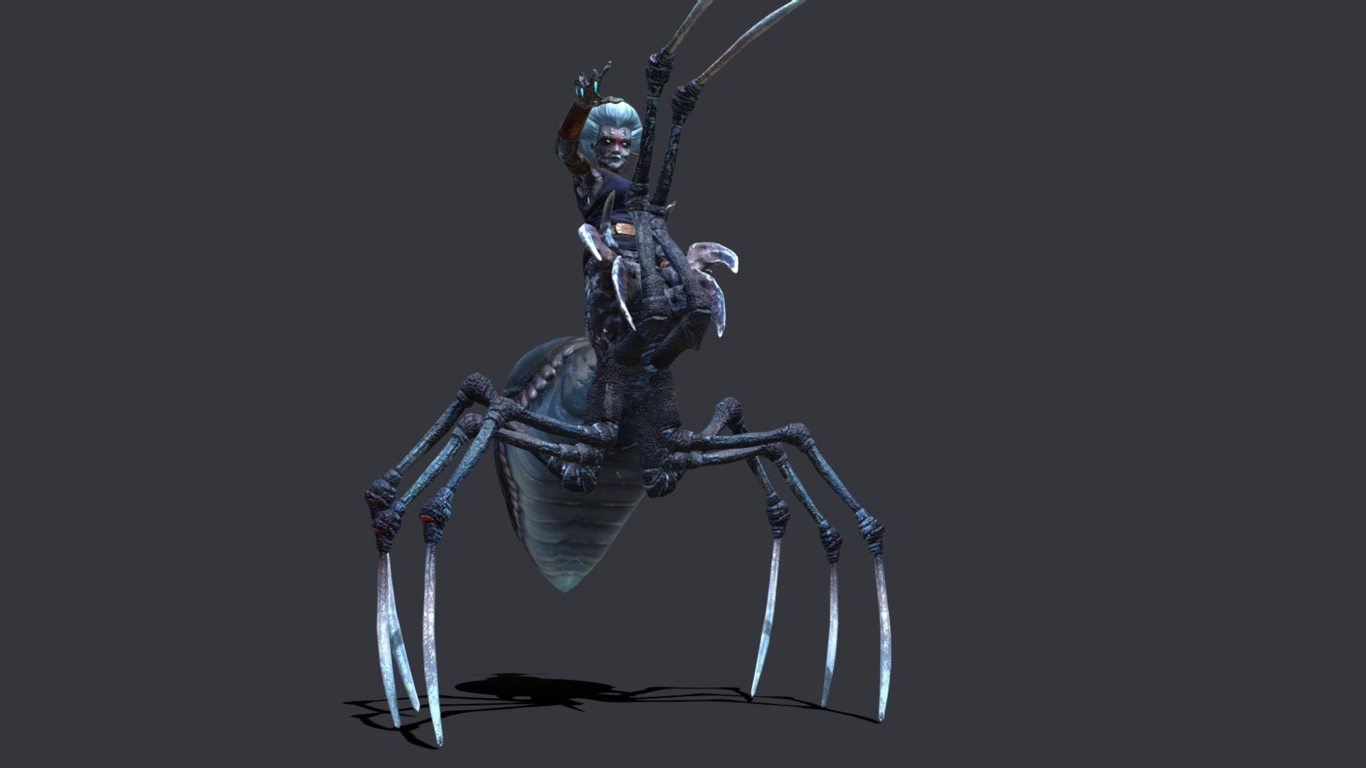 Some animations for Arachne! I just realized that animating spider legs is oddly satisfying.

Based on &ldquo;Arachne, Weaver of the Gods