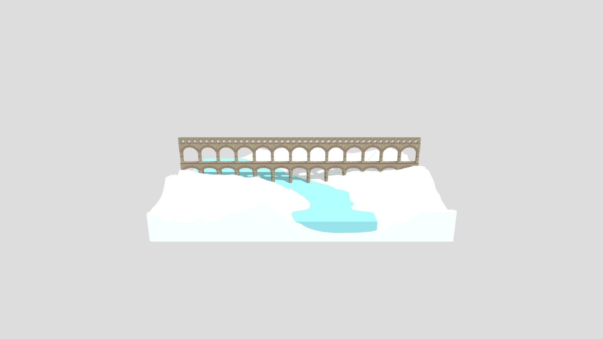 The roman aqueduct Pont du Gard - Pont du Gard - 3D model by deebee1 3d model