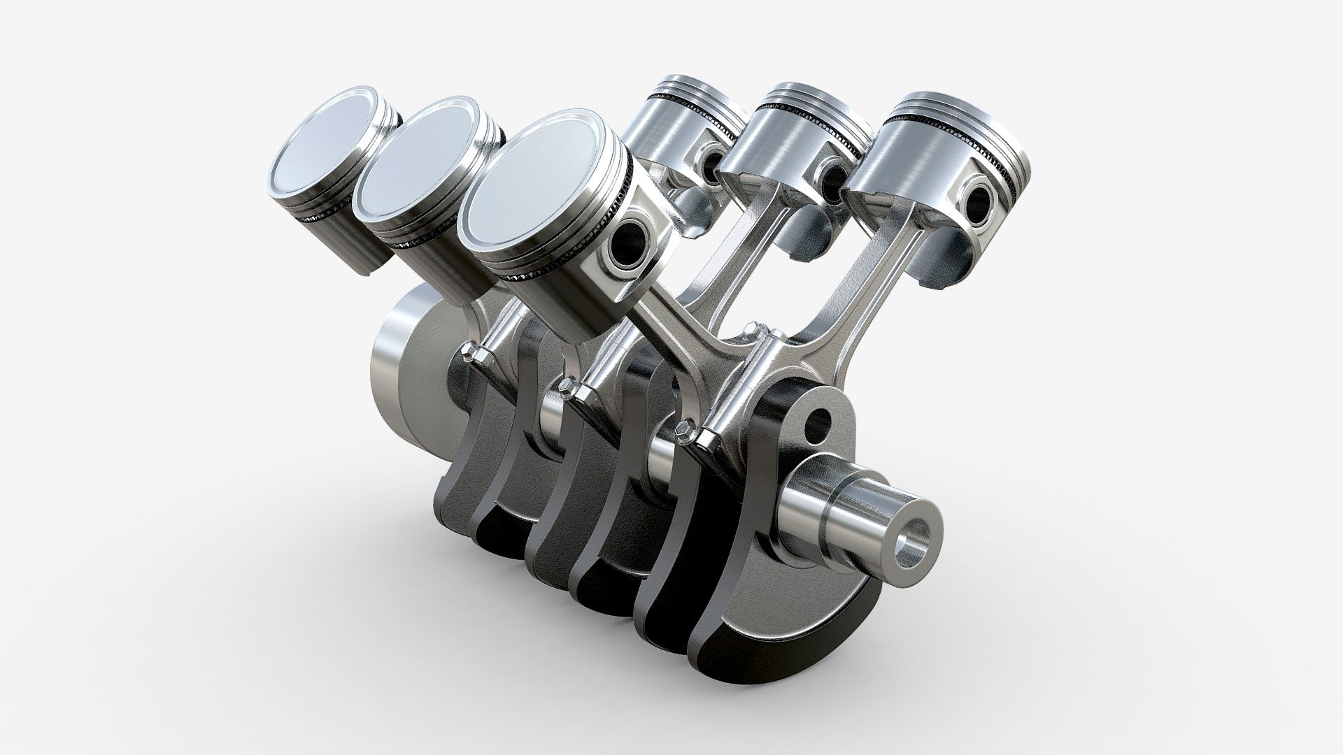 Engine crankshaft and pistons - Buy Royalty Free 3D model by HQ3DMOD (@AivisAstics) 3d model