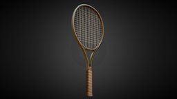 Tennis Racquet court, stadium, vintage, retro, sports, tennis, racquetball, racquet, substancepainter, substance, sport, ball