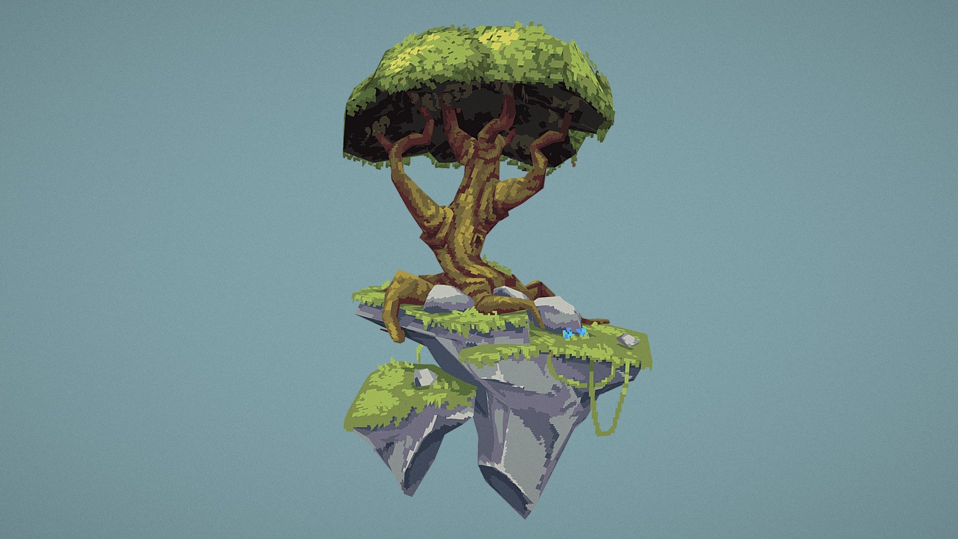 An experiment where I try making more of an organic piece and practice working with flat lighting. This was modeled using blender for more flexible mesh editing. Painted using Blockbench - Tiny Floating Island - 3D model by Wacky (@wackyblocks) 3d model
