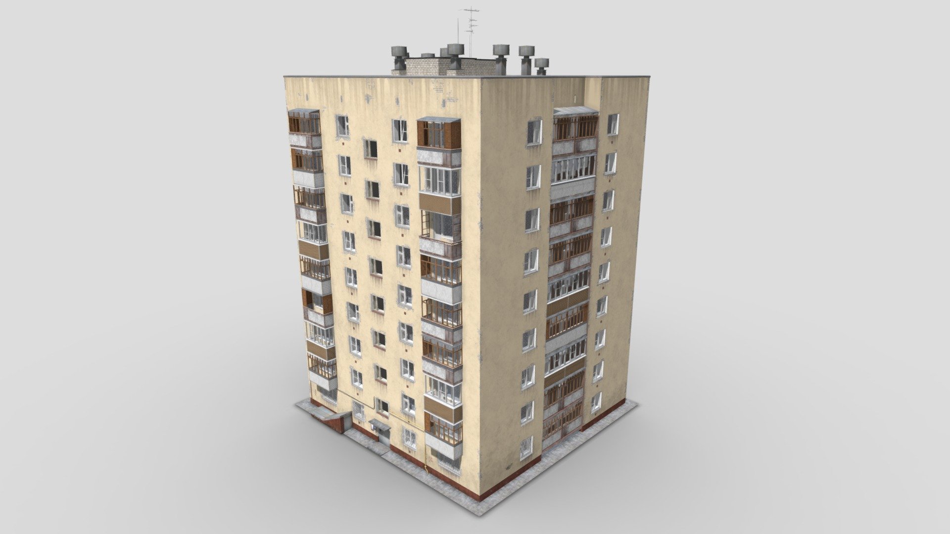 Apartment building. Series 1P-447 C-26. the USSR - House 1P–447 C-26 «Candle» - 3D model by Sashaha (@sashaha1082) 3d model