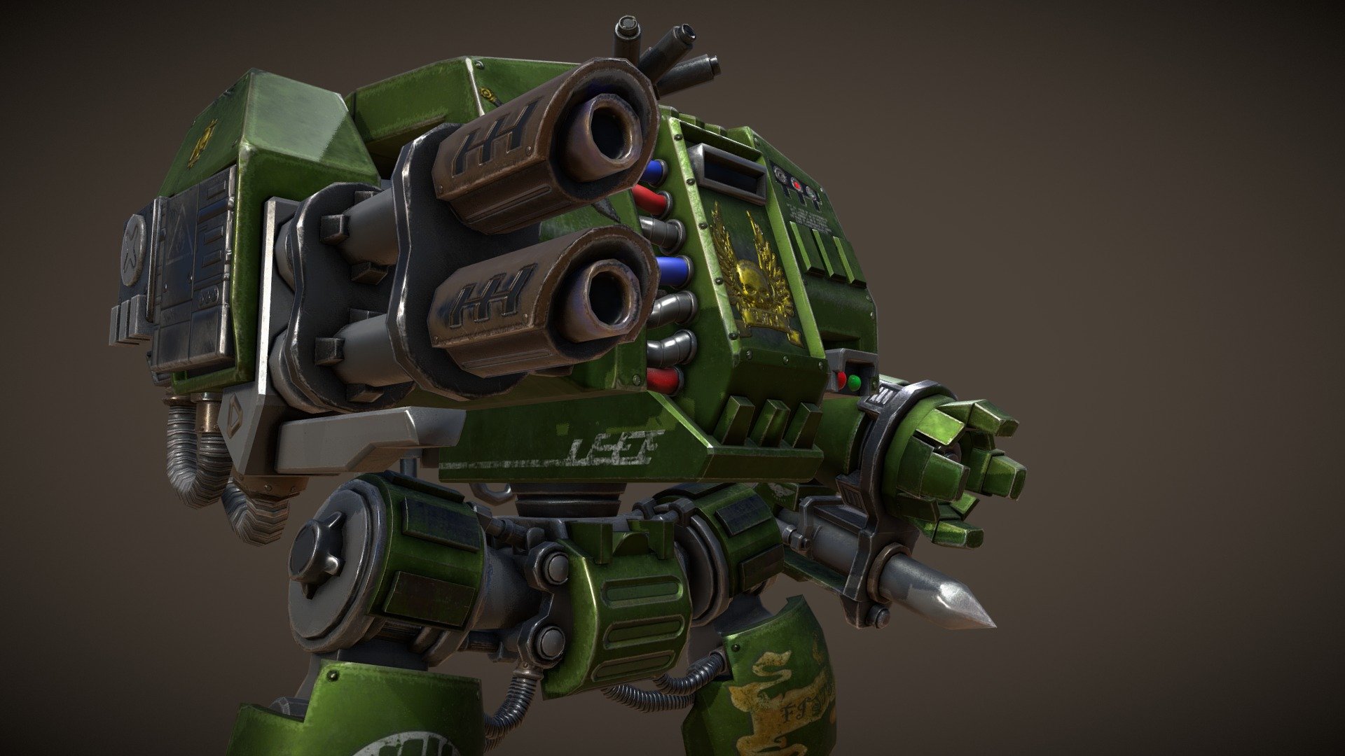 MAYA/ZBrush/Substance Painter - Dreadnought - 3D model by Lonping (@ms1241074107) 3d model