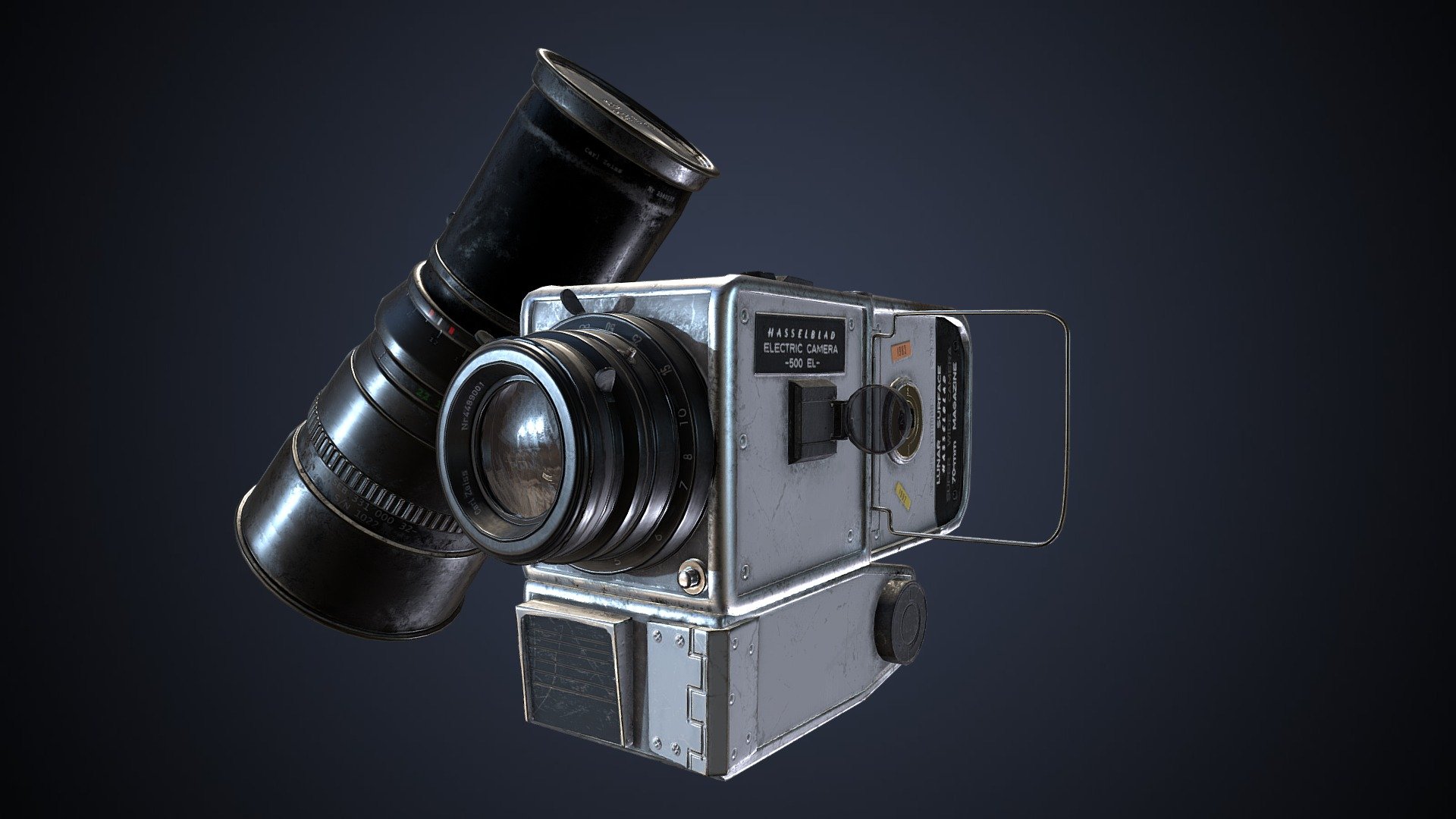 The camera that went to the moon with the Apollo 11 mission! 
Final exam for the course Game Asset Pipeline. Model made in 3DsMax and zBrush, textured in Substance Painter 3d model