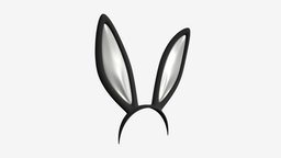 Headband bunny ears 01 hair, fashion, party, ears, costume, cosplay, headwear, headband, girl, 3d, pbr, female, funny