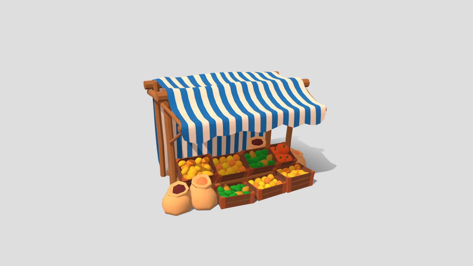 Low poly Market Stall 2 part of a castle and town pack - Low poly Market Stall 1 - Buy Royalty Free 3D model by assetfactory 3d model