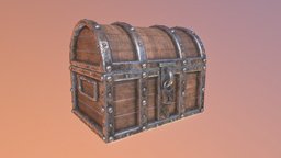 Treasure Chest ancient, key, chest, lock, mystery, planks, treasure, loot, metal, old, booty, substancepainter, substance, game, lowpoly, skull, gameasset, ship, wood, pirate, sea, gold, gameready