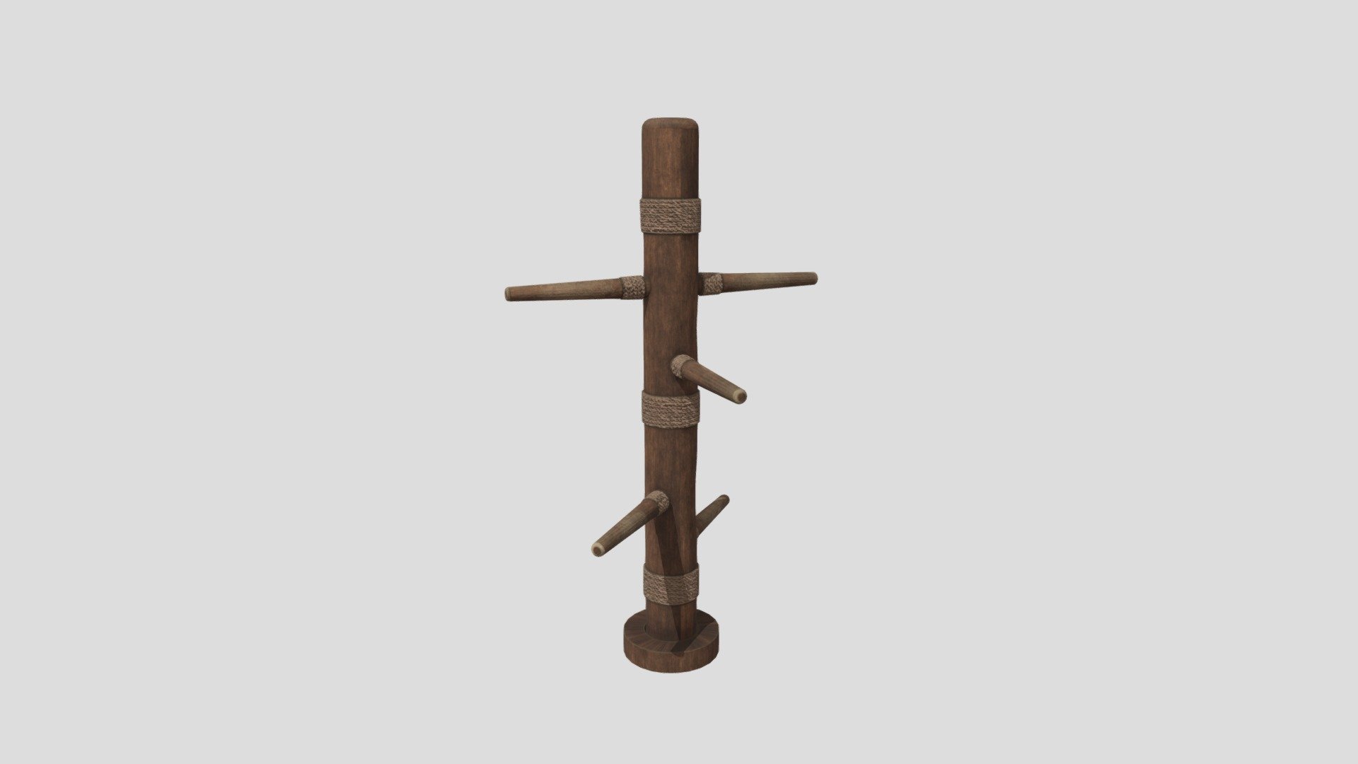 This Training Dummy is perfect for any medieval, fuedal japan, or boot camp. The model is viewable from all angles and distances. The pole is placed in a wooden hole that can be seperated and animated for more realism in animations.

This Includes:

The mesh
4K and 2K Texture Set (Albedo, Roughness, Normal, Height)
The mesh is UV Unwrapped with vertex colors for easy retexturing 3d model
