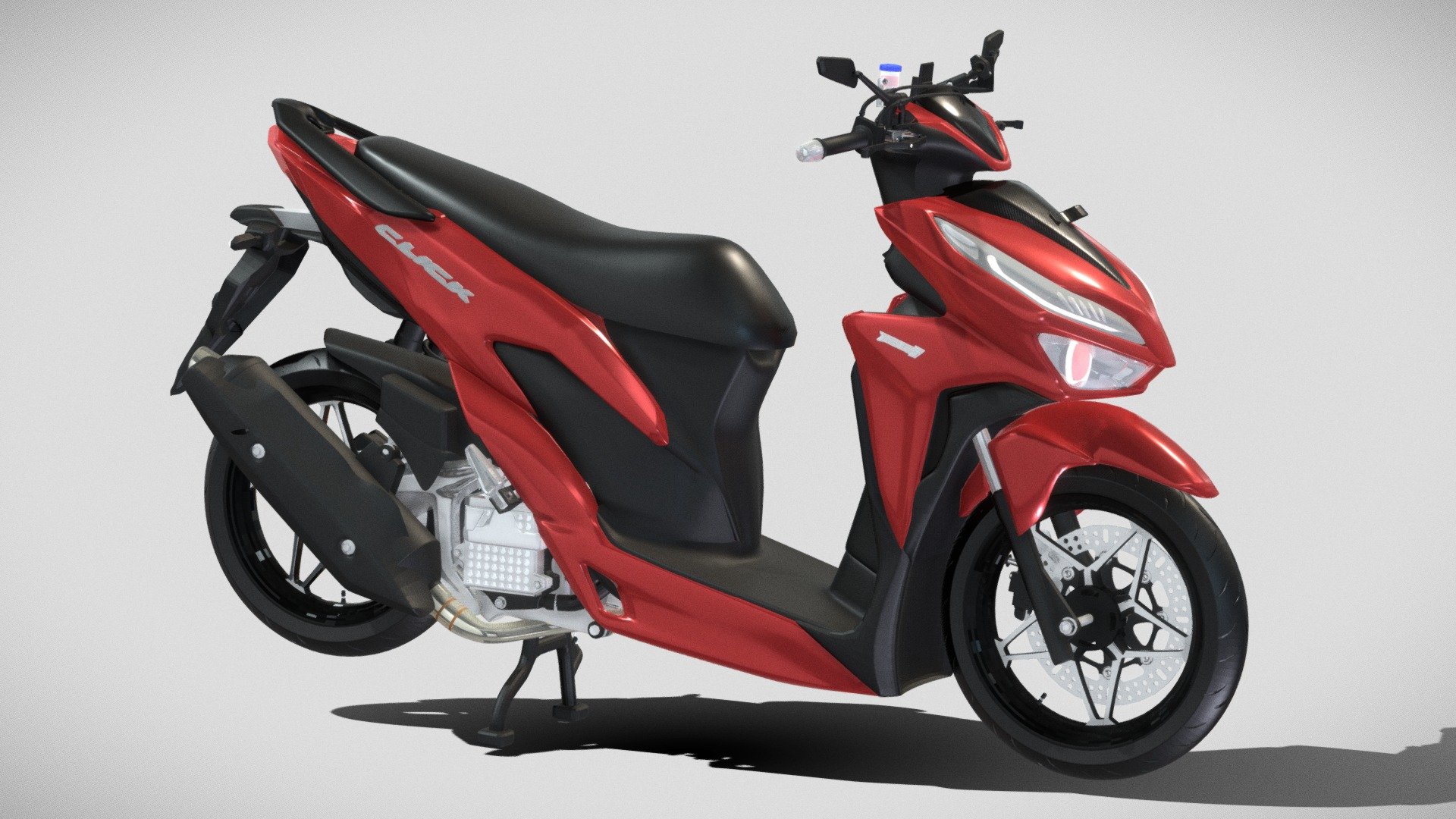 2019 - Honda Click or Vario 125 &amp; 150

I made a 3D model of this motorbike purely by my hand.
I know this motorbike is not standard. but if you want a standard motorbike, you can ask me if you buy it&hellip;

I have replaced the parts on the motorbike:




VND rims

Custom exhaust made in Indonesia

Circuit brand rearview mirror

KTC rear shock with air tube

Custom air filter housing

Phone holder

custom radiator cover

Nissin calipers &amp; after market disks

that's all I know. Thank You..

~ khusus wilayah indonesia ~ 
Harga bisa lebih murah jika anda memesan lewat Instagram ataupun  Whatsapp kami (Untuk nomor Whatsapp bisa anda lihat di profil Instagram kami) - 2019 - Honda Click or Vario 125 & 150 - Buy Royalty Free 3D model by Miftah_firman 3d model