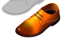 Cartoon High Poly Subdivision Brown Shoes