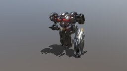Walker mech mecha, animated-rigged, robot