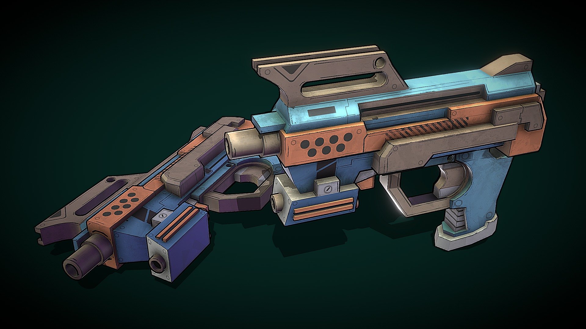 The basic weapon every beginner starts with in Project PVP :)
as maybe some notice, im starting to like blender a lot :)

*Checkout the Progress of Project PVP, Student project! :) *
https://itch.io/t/1300533/project-pvp-chapter-navmesh-generation#post-3324221 - Stylized Pistol - Project PVP - 3D model by Yvette Kooke (@YvetteKooke) 3d model