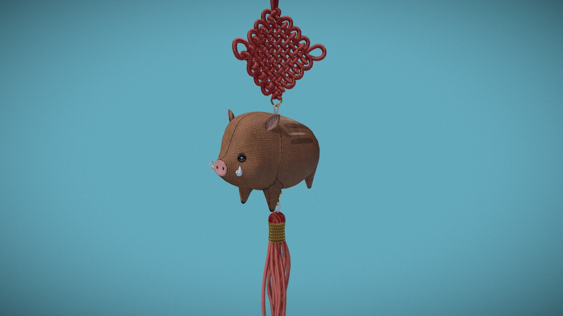 A hanging boar decoration inspired by the current Chinese Lunar Year - Boar Decoration - 3D model by alannalb 3d model