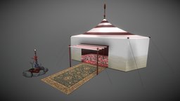 Arabic Tent fireplace, tent, assets, desert, arabic, enviroment, shelter, persian, shelters, level-design, assetstore, environmentart, hookah, pedram, ashoori, asset, environment