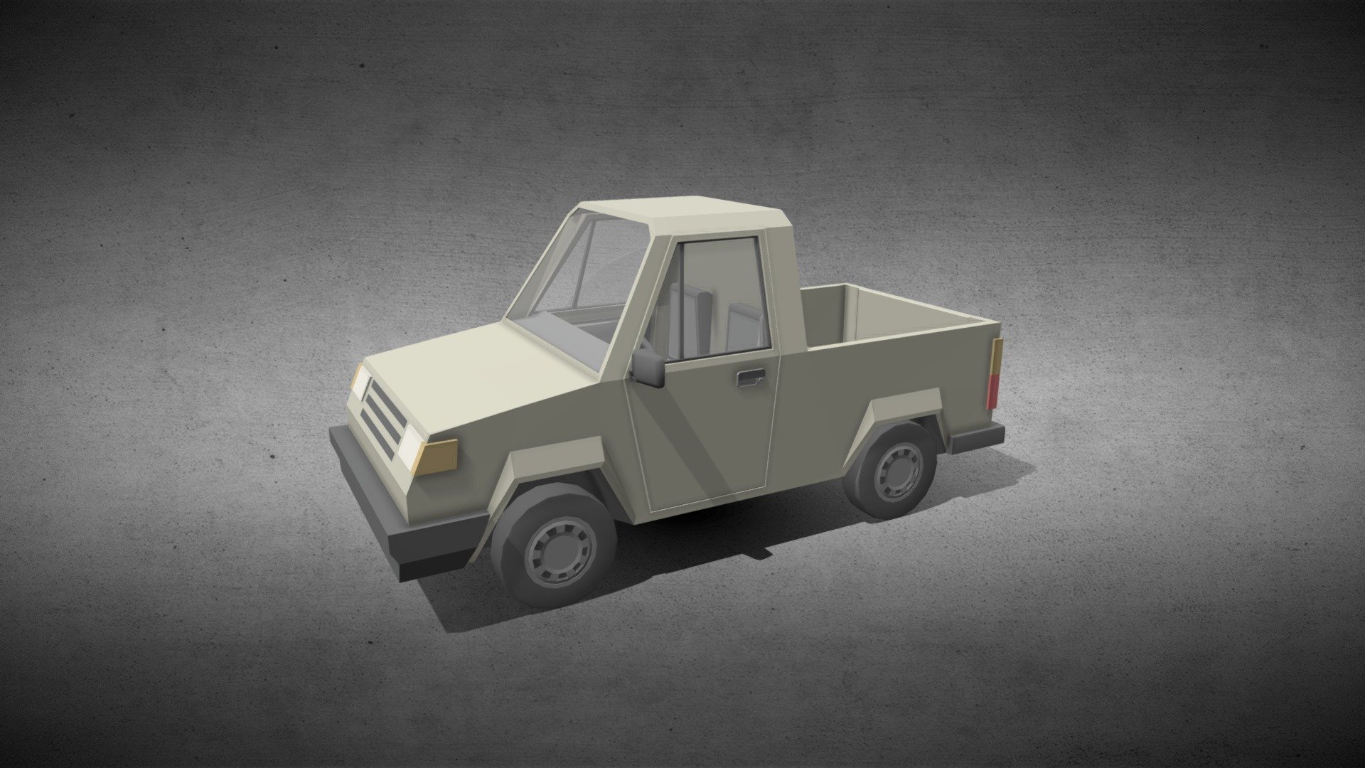 Low-Poly Pick-up car

Low-poly pick-up vehicle with interior and separate elements to allow animate easily. The wheels are separated from the rest of the model, the doors can be opened and the steering wheel is separated. The lights are independent elements (Headlights, Taillights and direction indicators)


If you like this model, Check more models on my dashboard:



  
Low-Poly Compact car
  
Low-Poly Wagon car
  
Low-Poly Sedan car
  
Low-Poly Minibus
  
Low-Poly Van car
  
Low-Poly 4x4 Car
  
Low-Poly Delivery van Car
   - Low-Poly Pick-up car - Buy Royalty Free 3D model by scailman 3d model