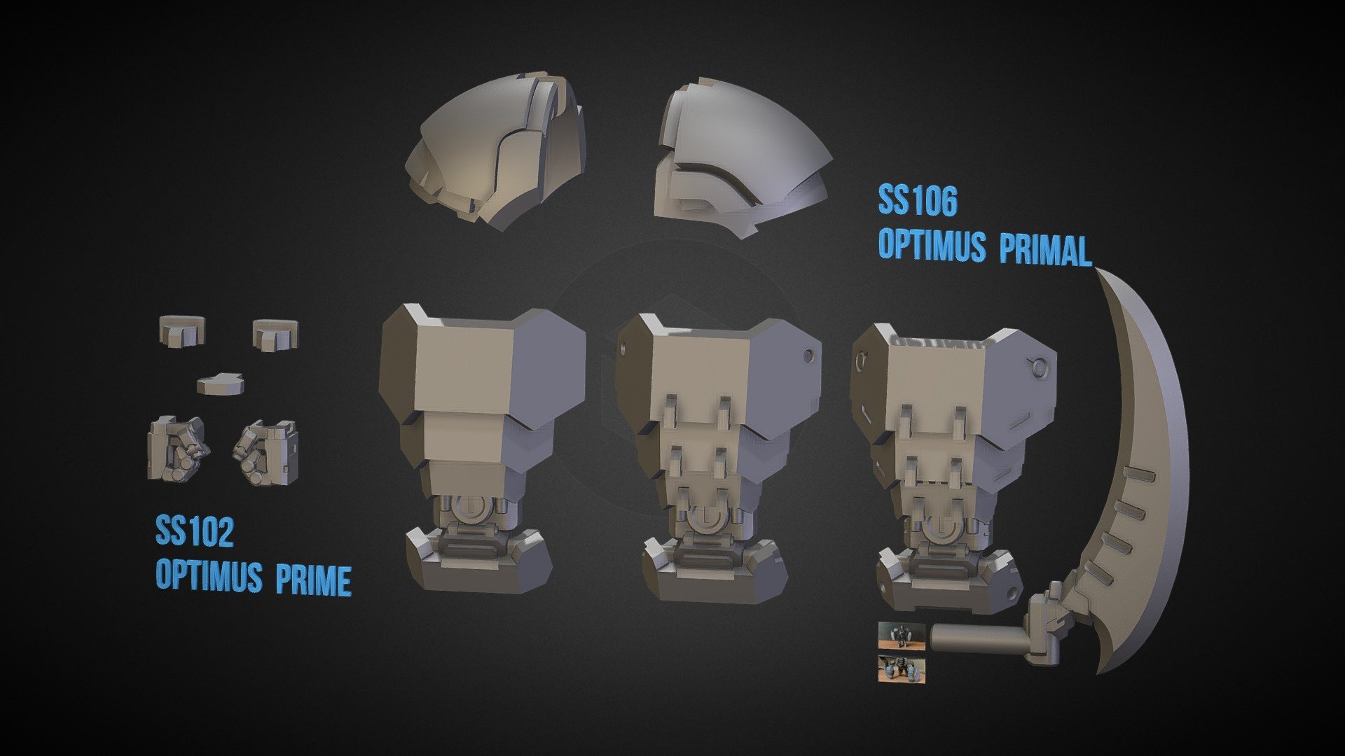 apelinq arm guard kit for Studio series 106

VIDEO  -  https://youtu.be/1M1E_CeW3ww?si=fMhgIU3A075sMX1u

Optimus Primal - Transformers -

1.1 - Add Shoulder R
1.2 - Add Shoulder 
1.3 - Add SS102 Optimus Prime Upgrade kit - Optimus Primal SS106 / Optimus Prime SS102 kit - Buy Royalty Free 3D model by Moon dong hwa (@moondonghwa) 3d model