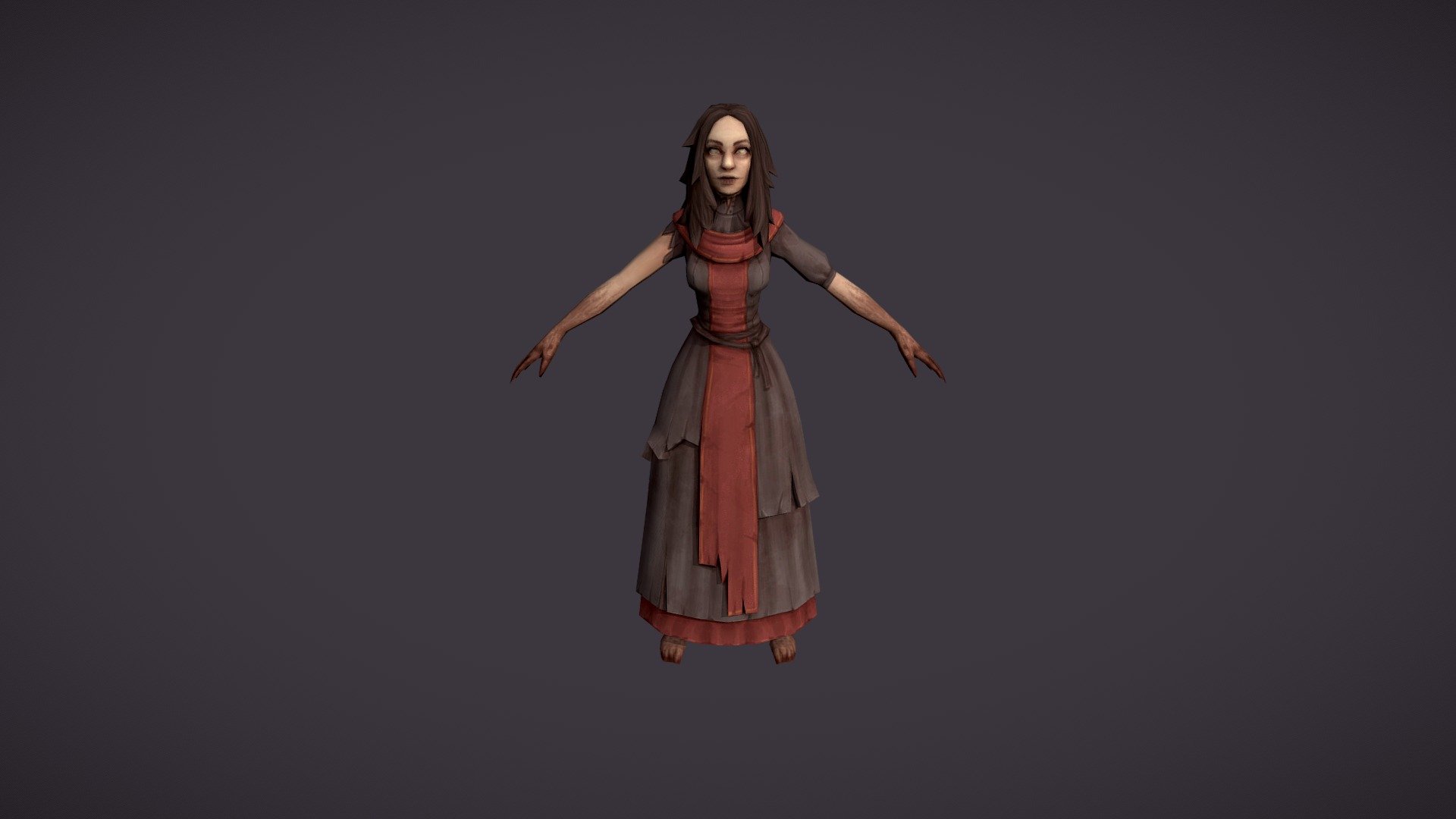 Witch for horror game 
(animated with mixamo) - Witch - 3D model by cattleya 3d model