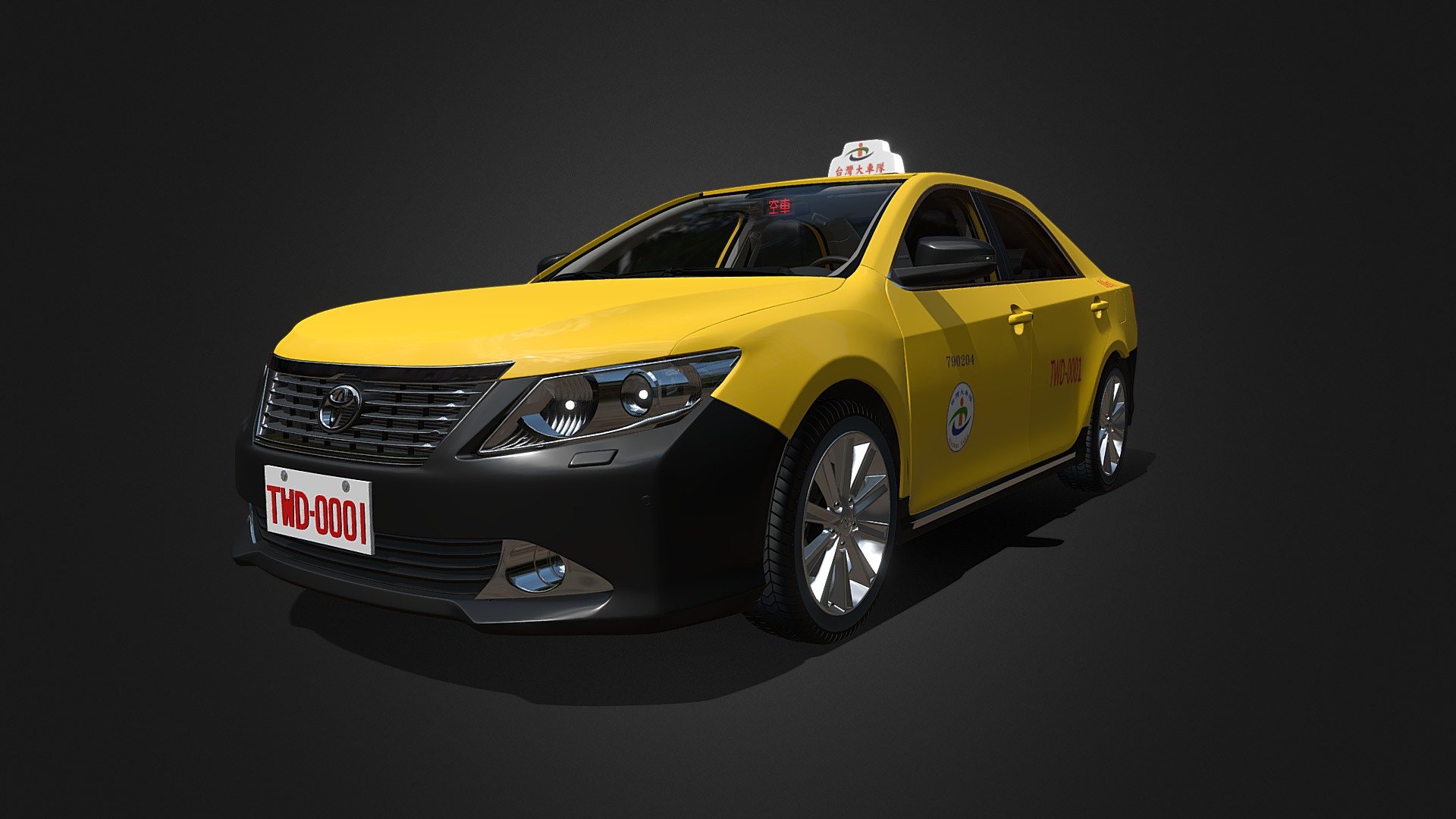 Toyota Camry 2012 (Taiwan taxi) - 3D model by Davidson (@a0930582398) 3d model