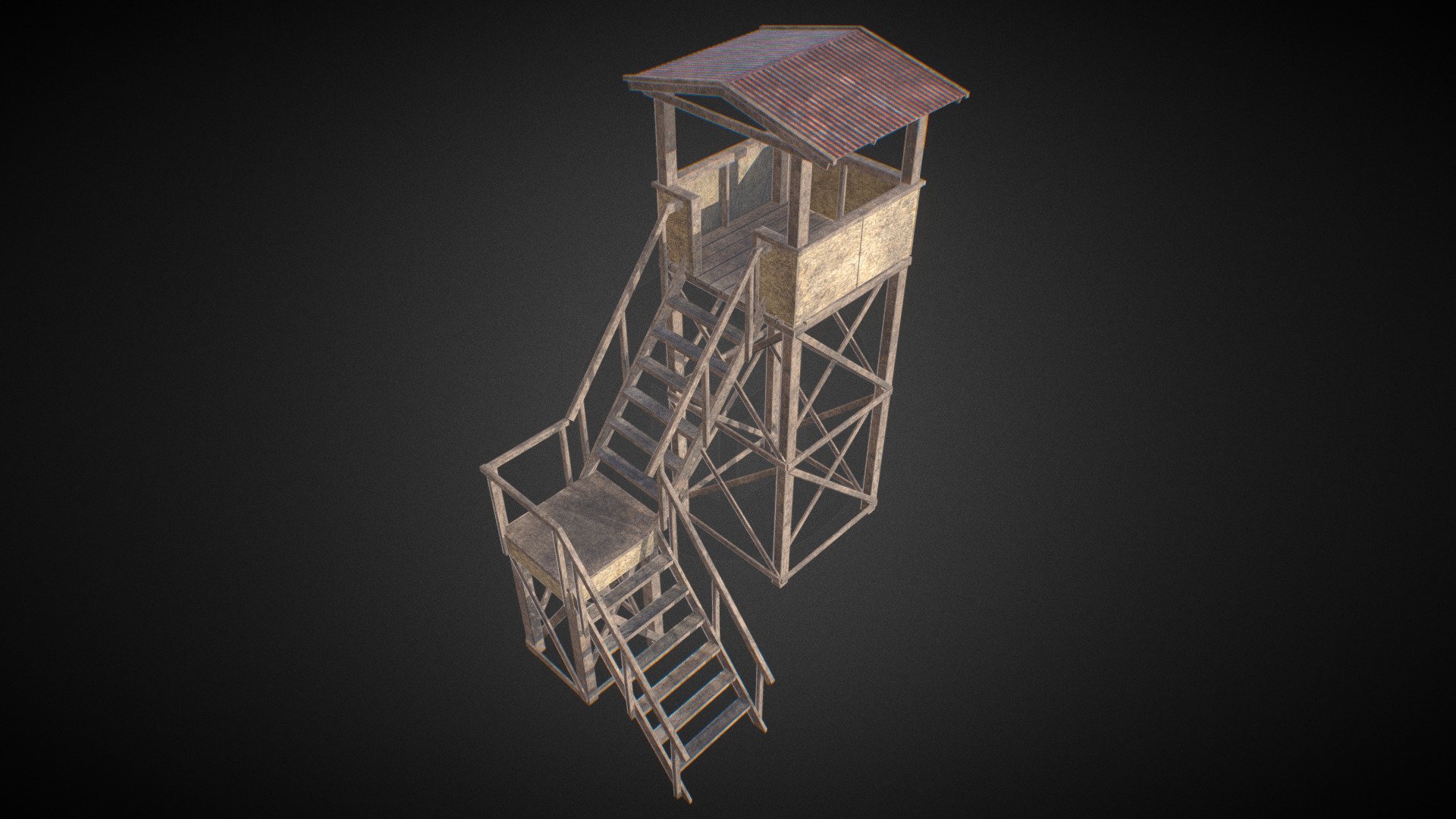 A set of five variations Guard Towers, LOD models and 4 variations color. For any genre of games.   Assets contain only static elements. They use the same 4096x4096 PBR textures (TGA).  Asset Store Unity Engine:  -link removed- - Guard Tower - 3D model by 3dcaster 3d model