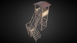 Guard Tower tower, lod, assets, guard, props, game-ready, gamedevelopment, game-asset, assetpack, lowpoly