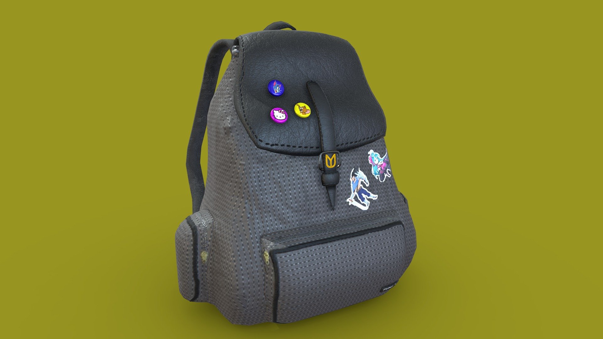 Decorated with various stickers, this bag will remind you of your childhood again&hellip; &lt;3 - Backpack - Download Free 3D model by Uğur Yakışık (@UgurYksk) 3d model