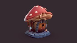 Mushroom House mushroom, blender-3d, mushroom-house, stylized-environment, stylizedmodel, mushroomhouse, substancepainter, blender, blender3d, stylized, magichouse, noai