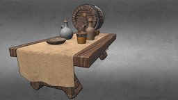 Medieval tavern cartoon assets medieval, substance3d, substancepainter, substance, maya, cartoon, game