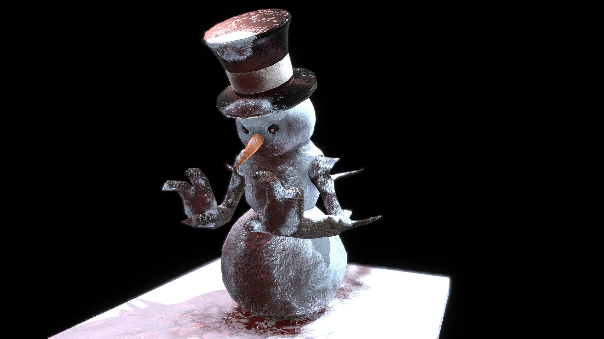 This Snowman has been modeled and UV unwrapped ( no overlapping UV) in Zbrush .

The textures were created in Substance Painter 1024x1024 jpg.

If you want, follow me on my instagram page: ‘ https://instagram.com/kekkart_?utm_medium=copy_link ‘. Page andaccount Facebook: ‘ https://www.facebook.com/francesca.cel.5 ‘ 3d model