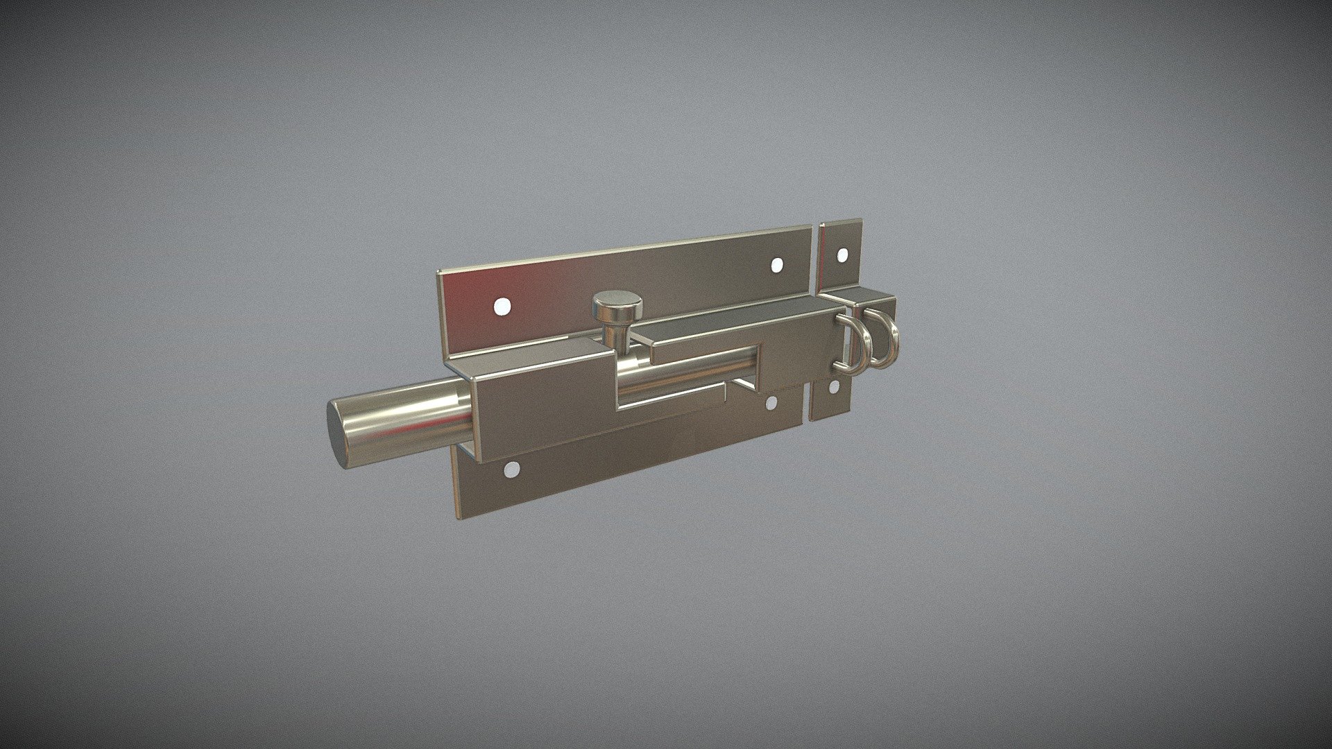 stainless steel door latch lock with animation made by blender free to use.
with lock and unlock animation 
easy to edit with blender 3d model