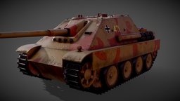 WW2 Jagdpanther tracks, armored, ww2, desert, german, panzer, camo, tank, destroyer, panther, jagdpanther, substancepainter, vehicle, gun, textured, war