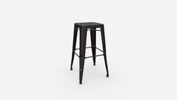 Tolix Stool stool, tolix, substancepainter, substance, 3d, low, poly, model