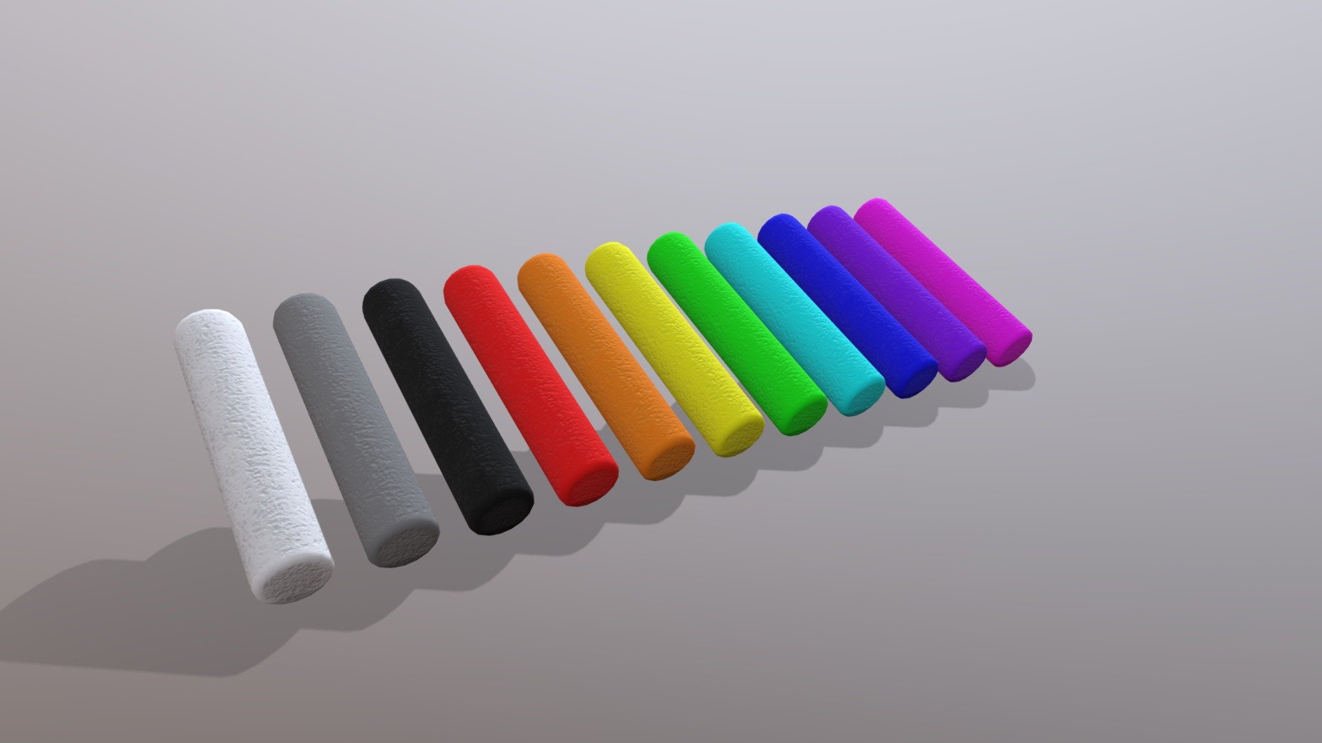 A simple chalk pack consisting of 11 different colors.

Contains the model and textures 3d model