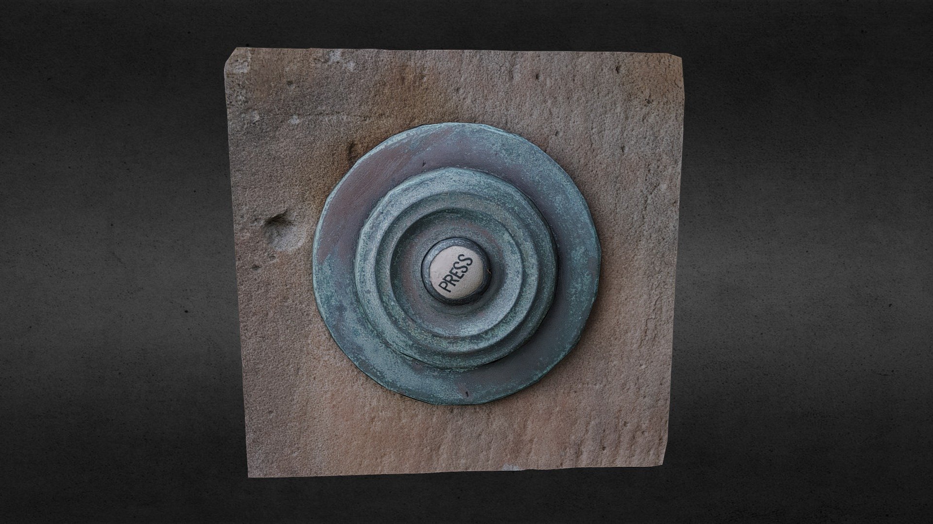 Bronze doorbell captured using mobile phone photogrammetry. Optimised in InstaLOD 3d model