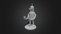 Futurama Bender Headphone and Controller Stand tv, gaming, fan, desk, pop, futurama, sla, culture, gamer, bender, humor, accessory, collectible, decor, print, show, favorite, fdm, iconic, character, cartoon, 3d, model, design, sci-fi, futuristic, animation