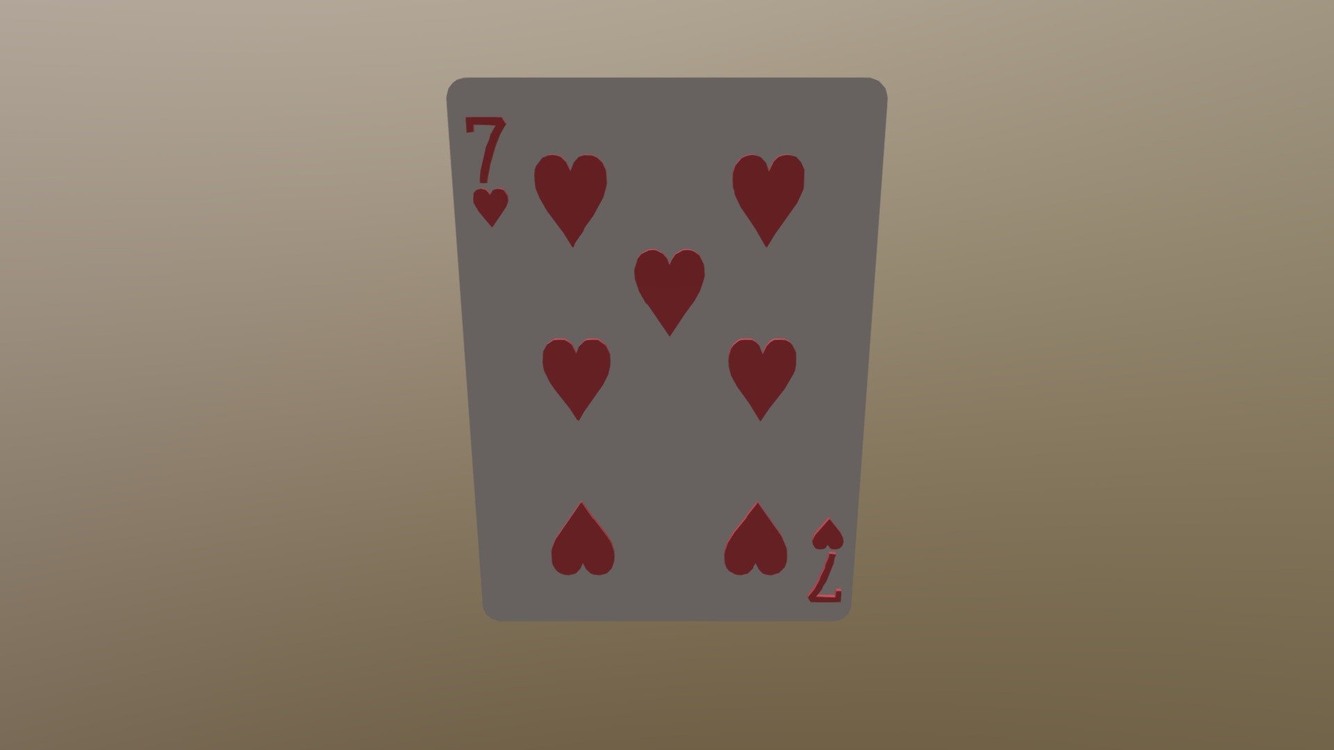 Poker Seven of hearts playing card - Seven of Hearts Poker Card - 3D model by Fakush 3d model