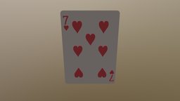 Seven of Hearts Poker Card