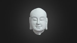 FSG-F1913-134 Disciple Ananda Head (no texture) china, buddhism, xiangtangshan, cavetemple