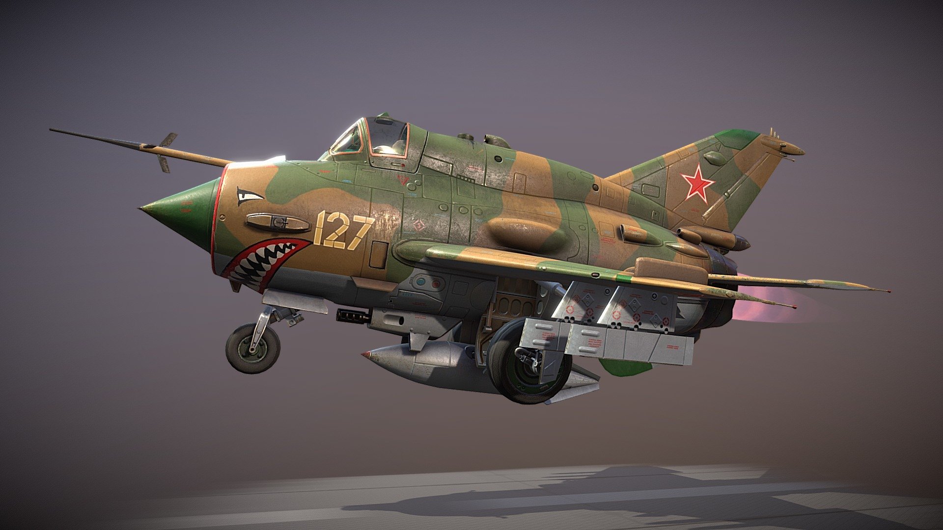 my favorite airplane in flight school&hellip; 1991&hellip;) - MiG-21 Chibi - 3D model by Oleh (@oleg.sytnikov) 3d model