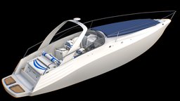 Small Realistic Yacht yacht, vessel, ocean, water, engine, motorboat, cruise, ship, gameready, boat